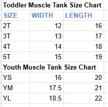 100% Polyester Toddler Muscle Tanks - IN STOCK