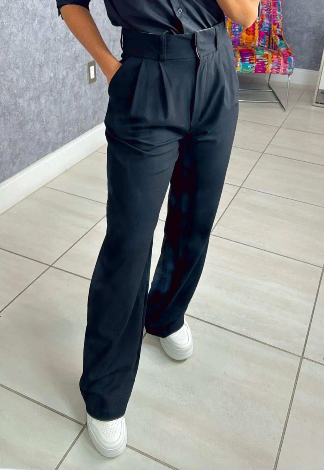 1008 Palazzo pants with waist folded