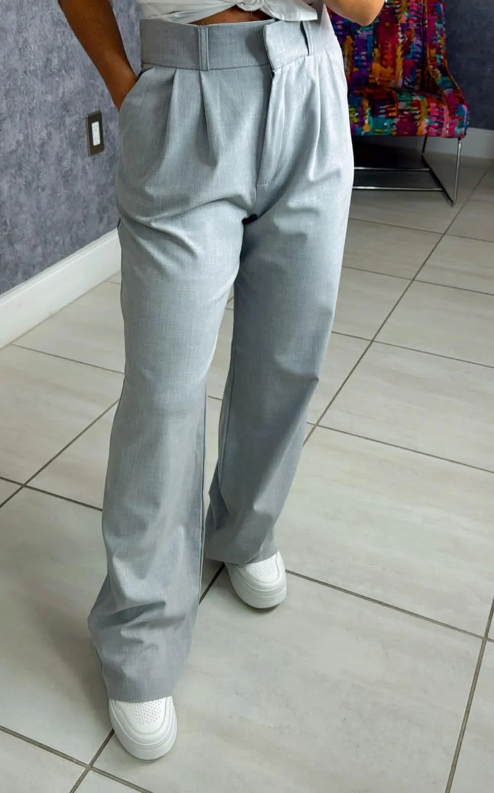 1008 Palazzo pants with waist folded