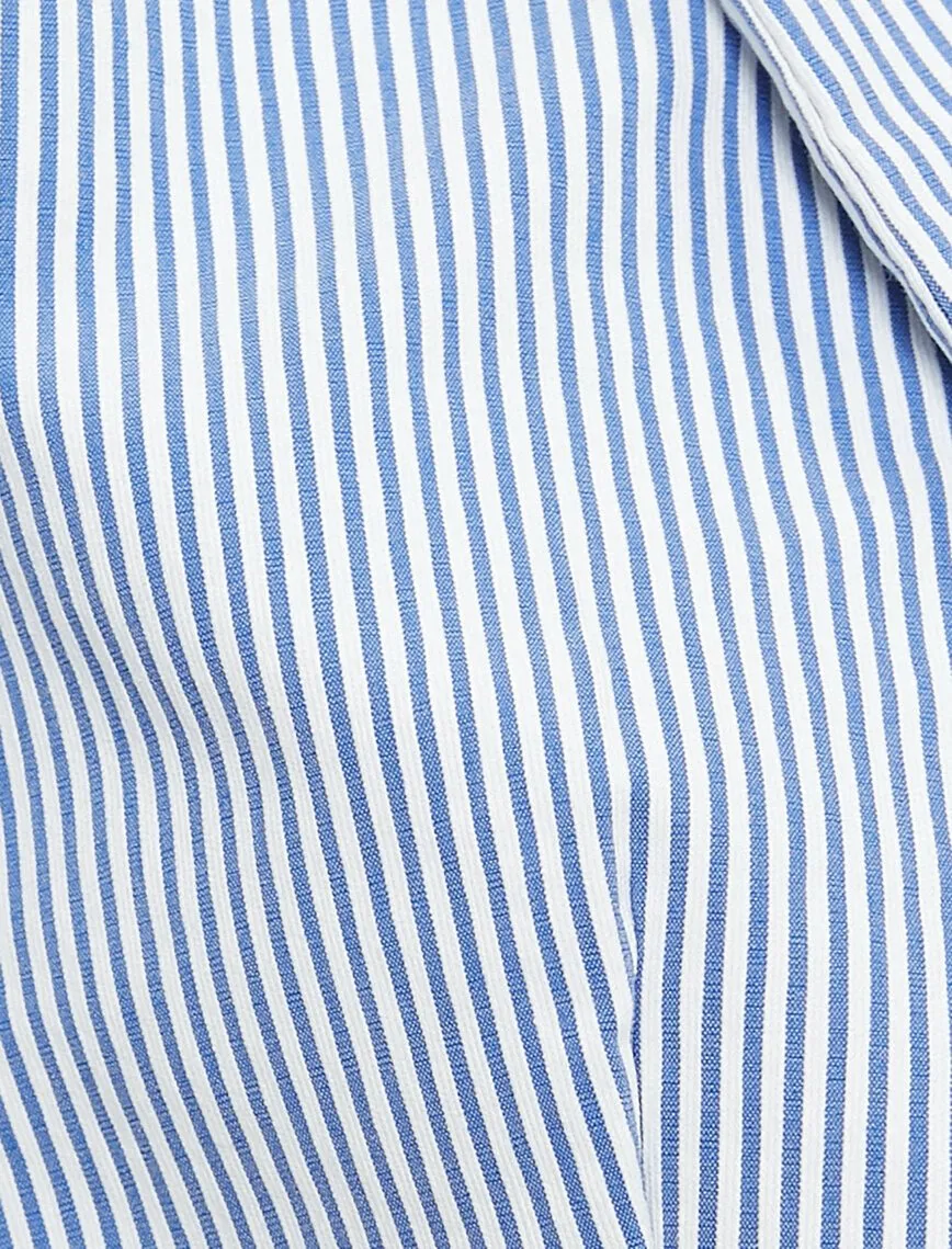 10614 Blue Striped Cotton Jacket