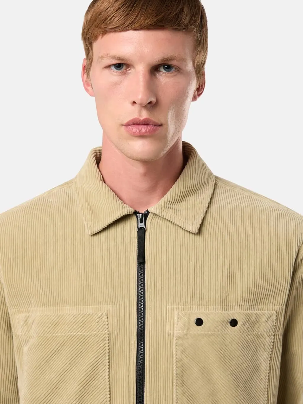 11604 Corduroy 800 Overshirt with Zip Fastening