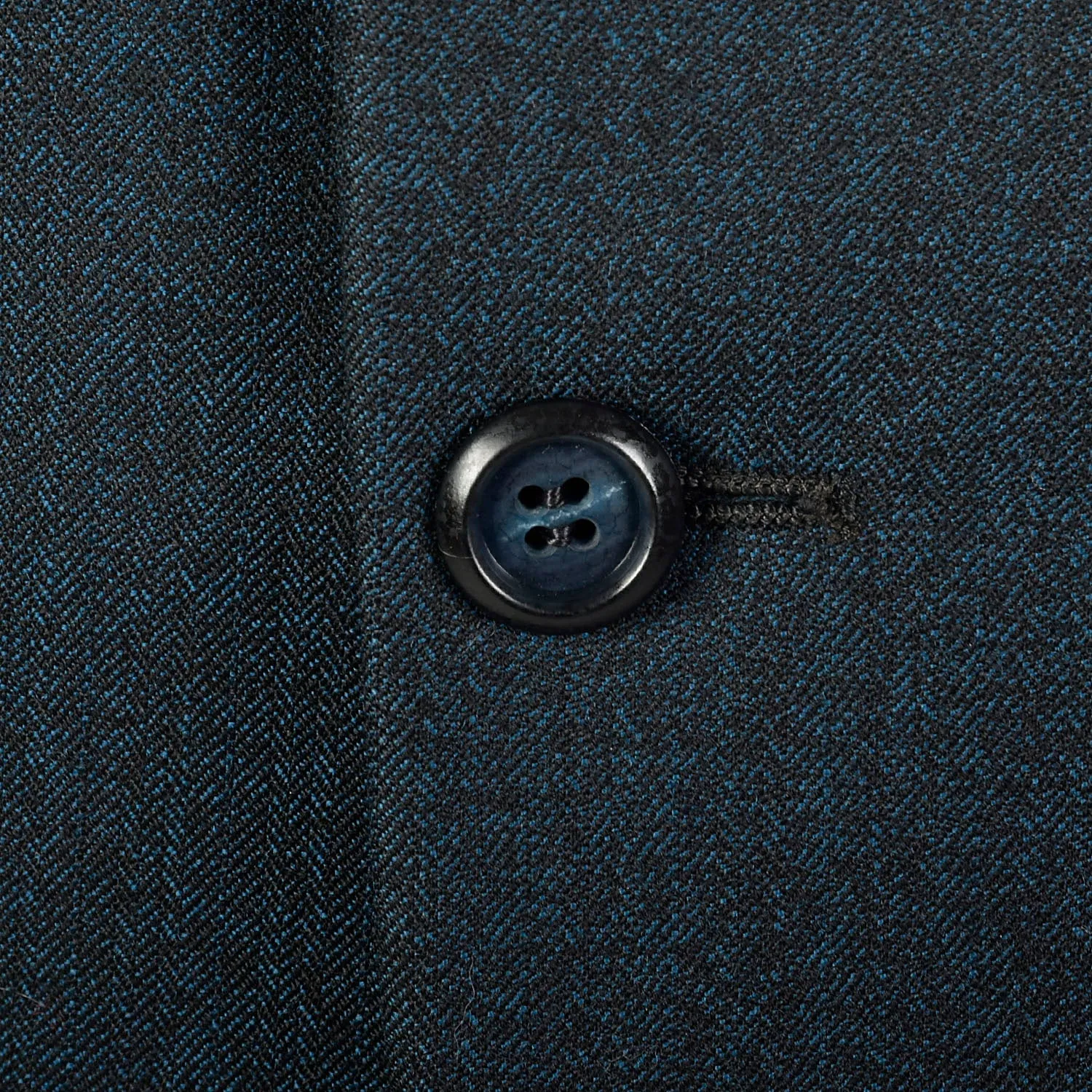 44L 1960s 2pc Suit Blue Herringbone 2 Button Slim Lapel Richman Brothers Flat Front Pants