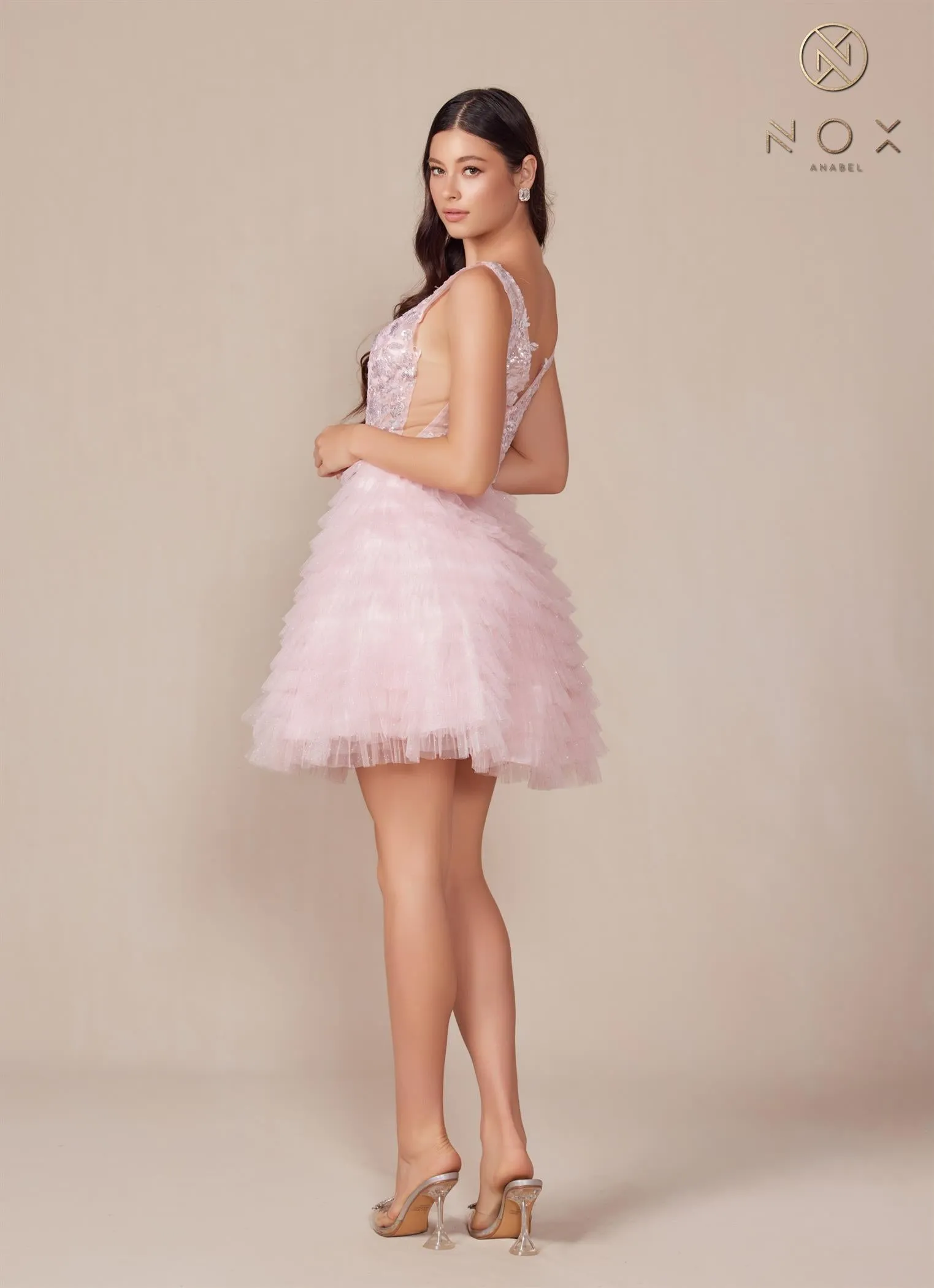 A-line skirt with tiered ruffles_R883