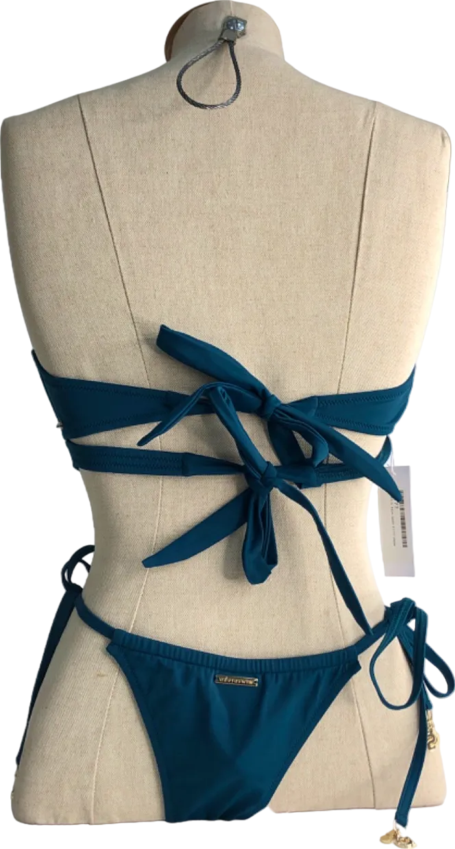 AdoraSwim Teal Cutout Bandeau Bikini Set UK M