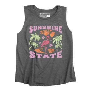 ALL THINGS FLORIDA MUSCLE TANK - DARK GREY HEATHER