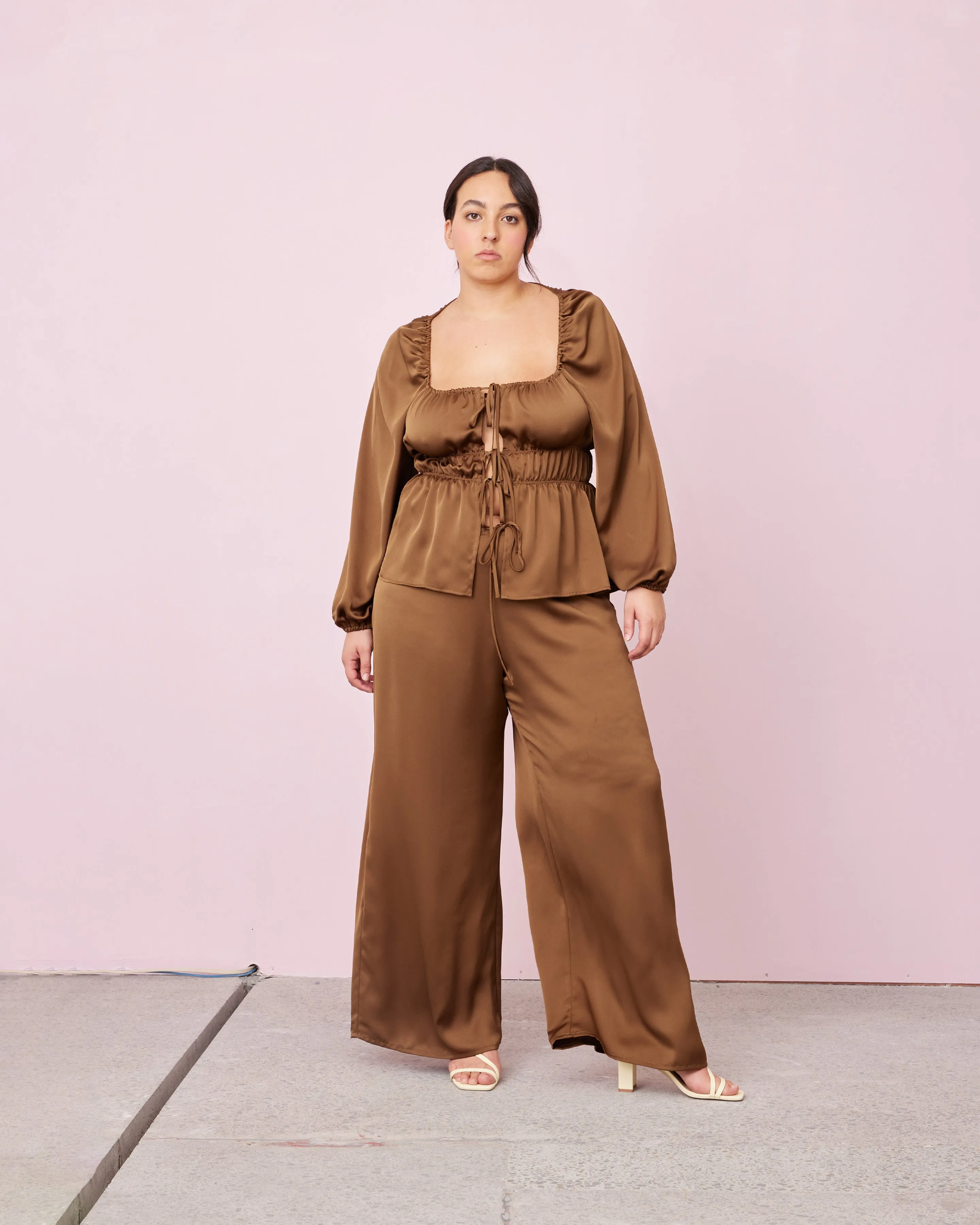 ANDIE SATIN PANT BRONZE