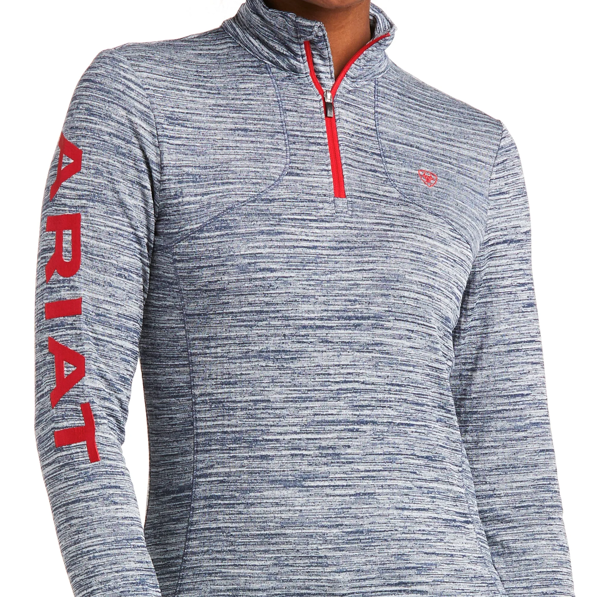 Ariat® Women's Team Gridwork Navy 1/4 Zip Baselayer Pullover 10037000