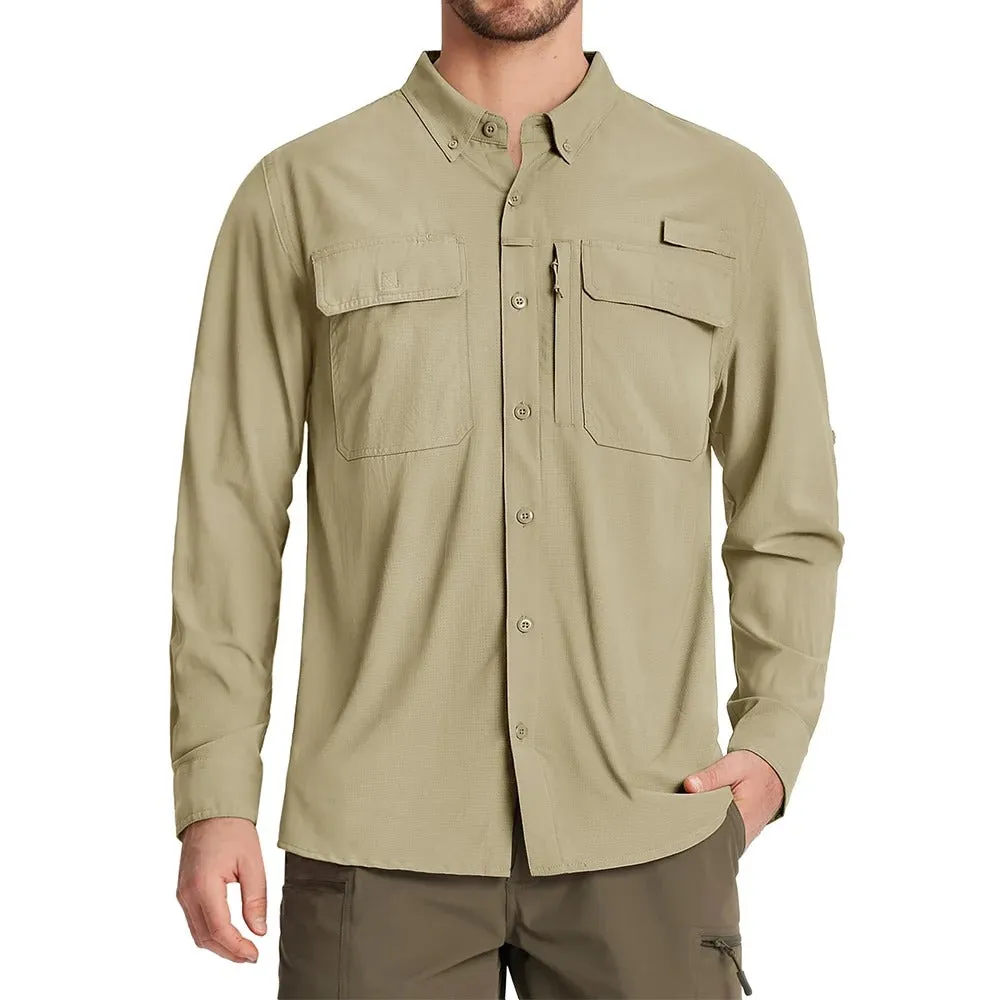 Ashore Shop UPF 50  Sun Protection Fishermen Shirts Men's Quick Dry Long Sleeve Shirts
