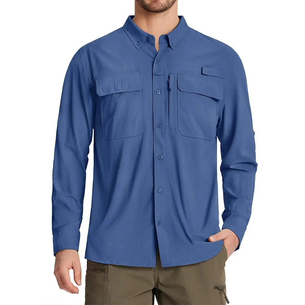 Ashore Shop UPF 50  Sun Protection Fishermen Shirts Men's Quick Dry Long Sleeve Shirts