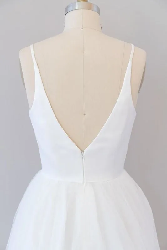 Beautiful V-neck Tulle A-line Wedding Dress