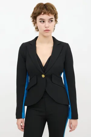 Black & Blue Striped Blazer