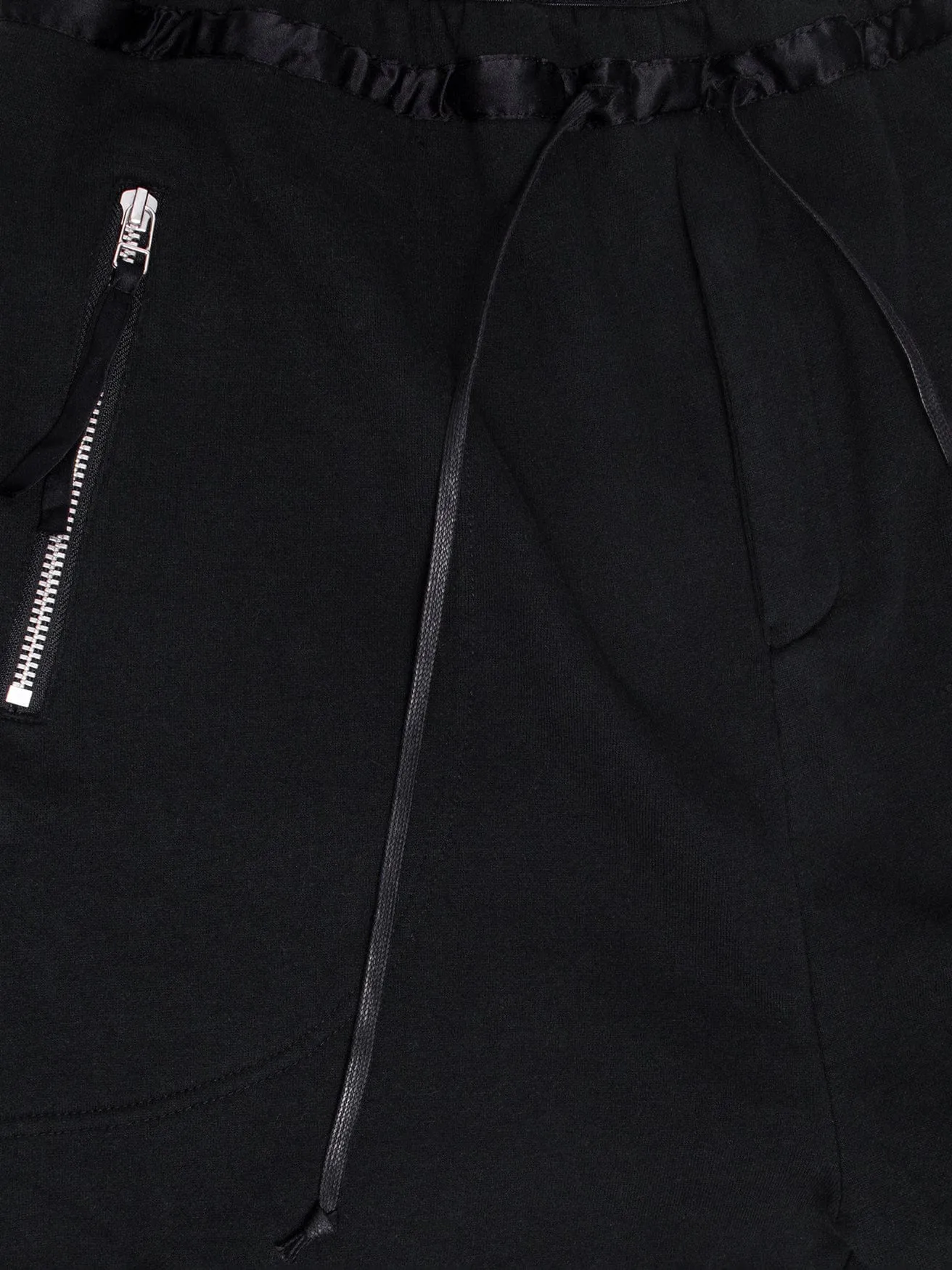 Black Jogger Knee Length Shorts