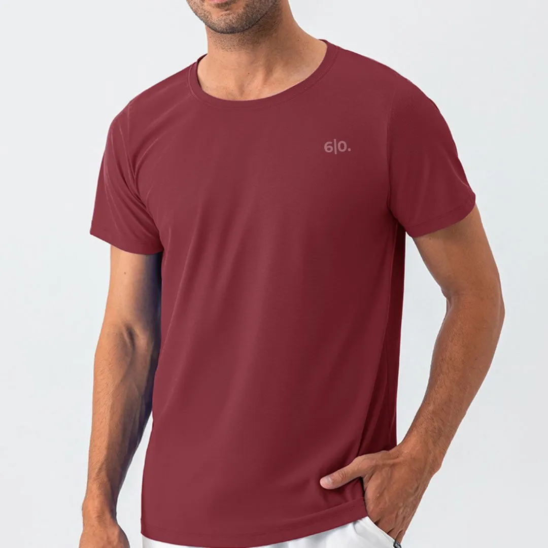 Black quick dry material short sleeve t-shirts for men