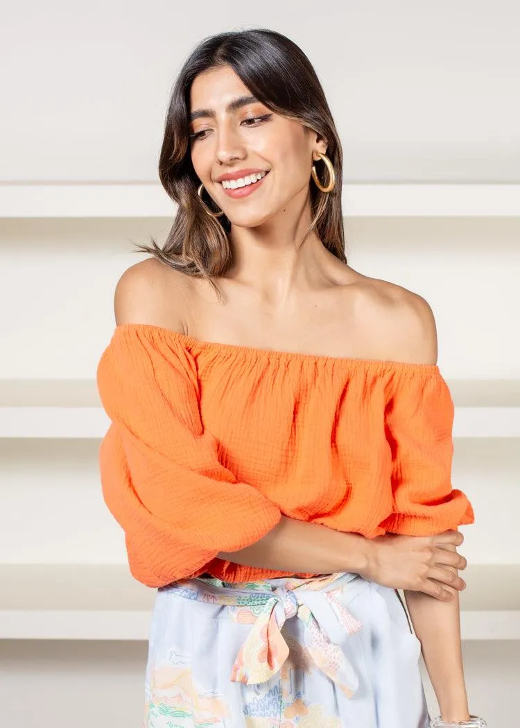 Bobi Gauze Convertible Top- Tangelo-***FINAL SLE***