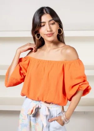 Bobi Gauze Convertible Top- Tangelo-***FINAL SLE***