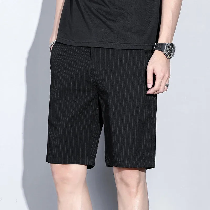 Brand Clothing Plaid Stripe Shorts Summer Thin Business Knee Length Pants