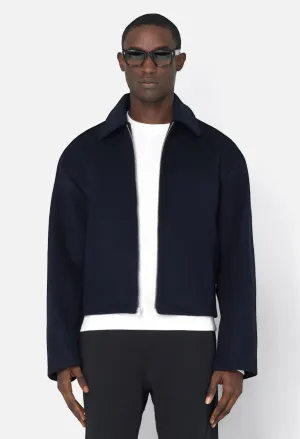 Brushed Wool Lexington Full Zip / Navy