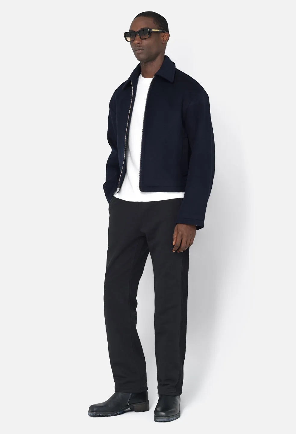 Brushed Wool Lexington Full Zip / Navy