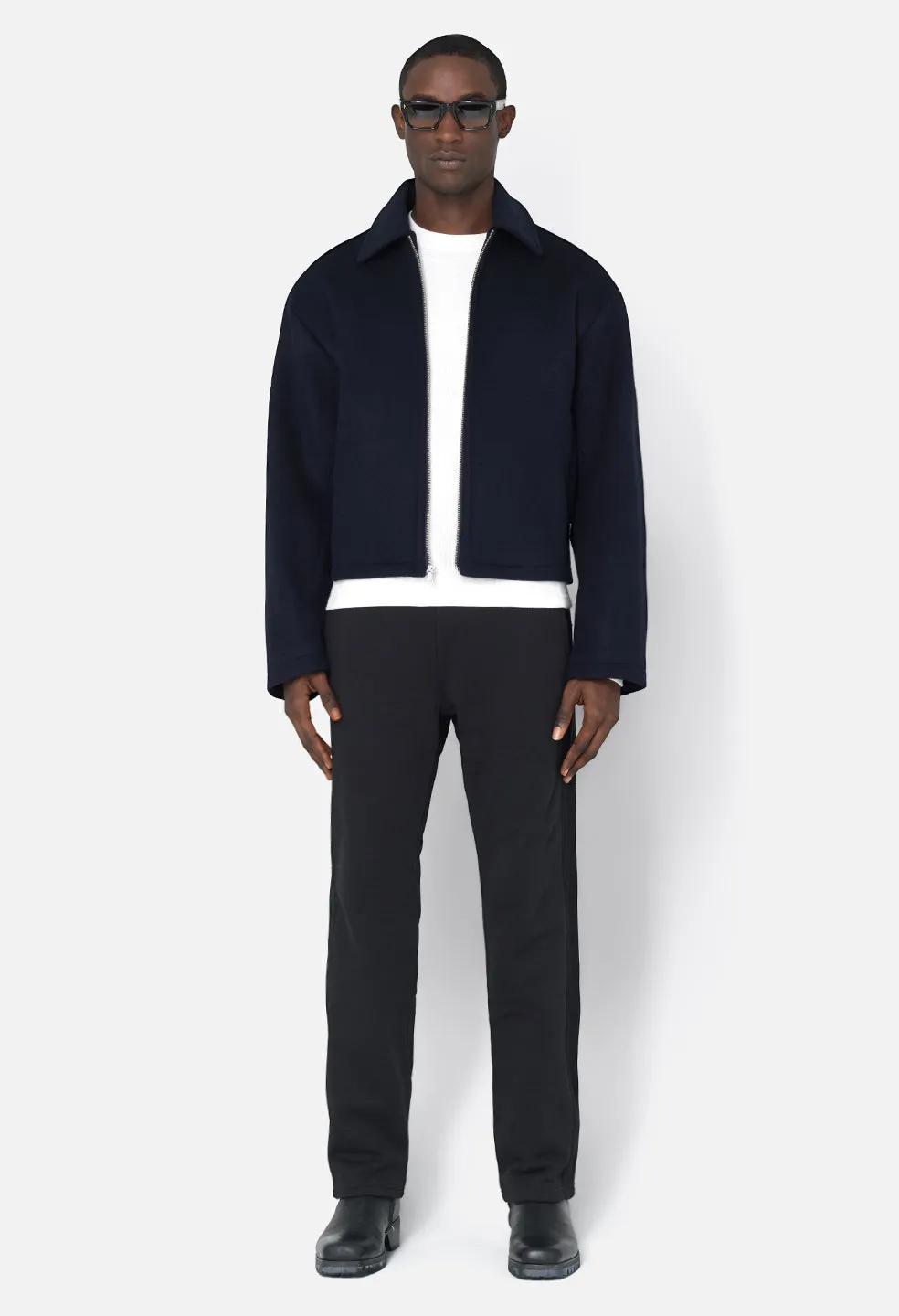 Brushed Wool Lexington Full Zip / Navy