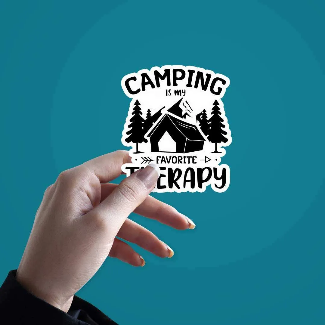 Camping Is My Favorite Therapy  Sticker