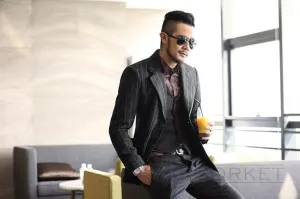 Casual Men's Striped Blazer