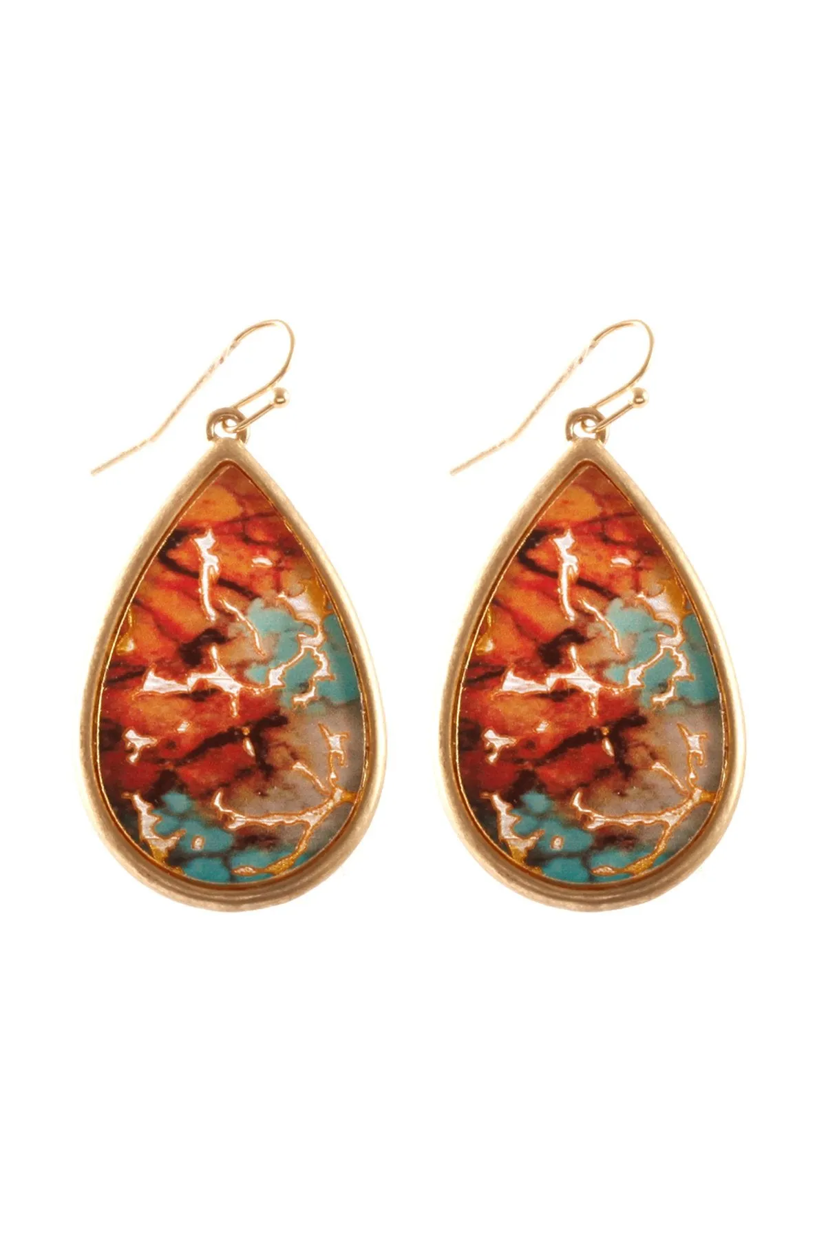 Ce3379 - Semiwood Flake Hook Teardrop Earrings