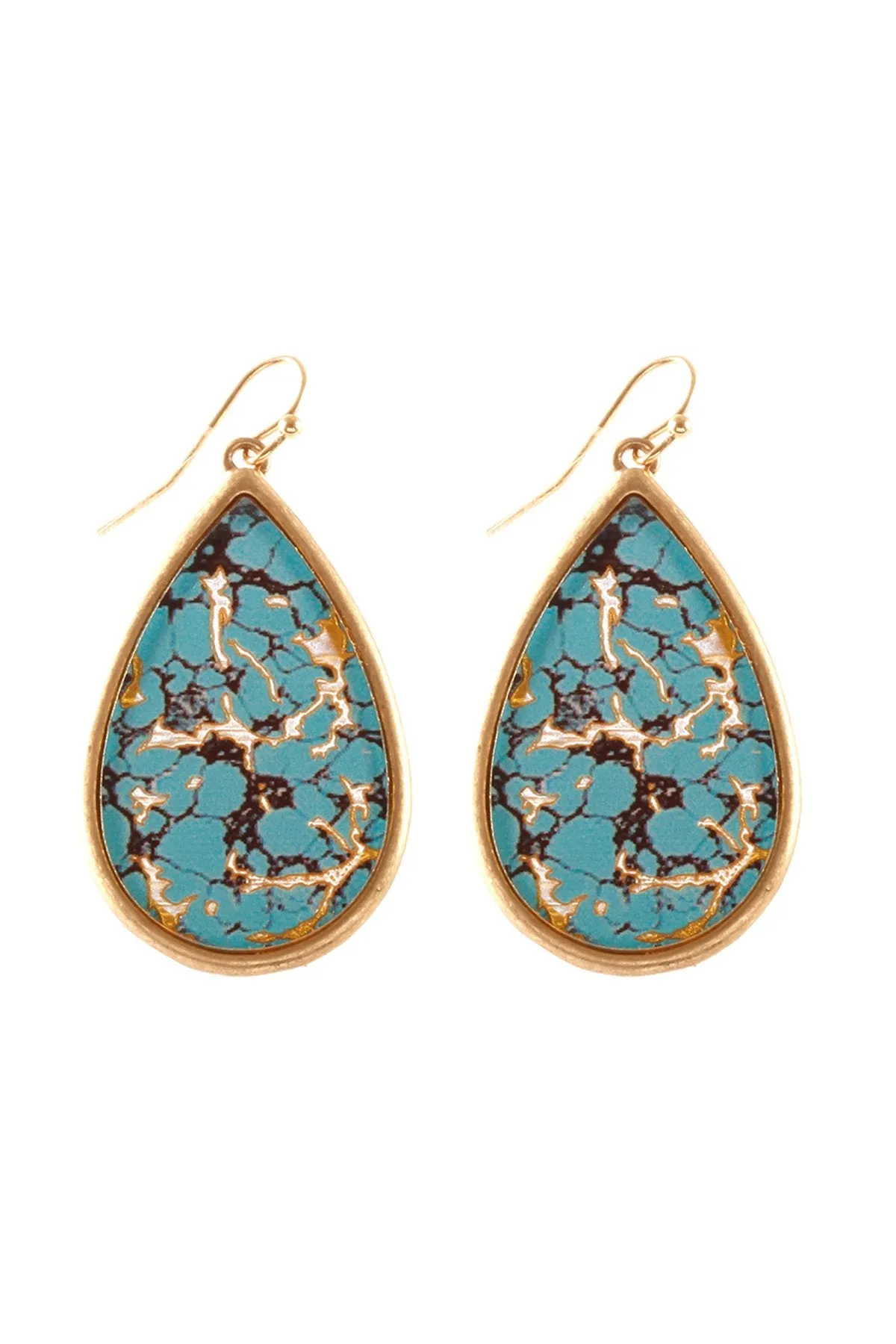 Ce3379 - Semiwood Flake Hook Teardrop Earrings