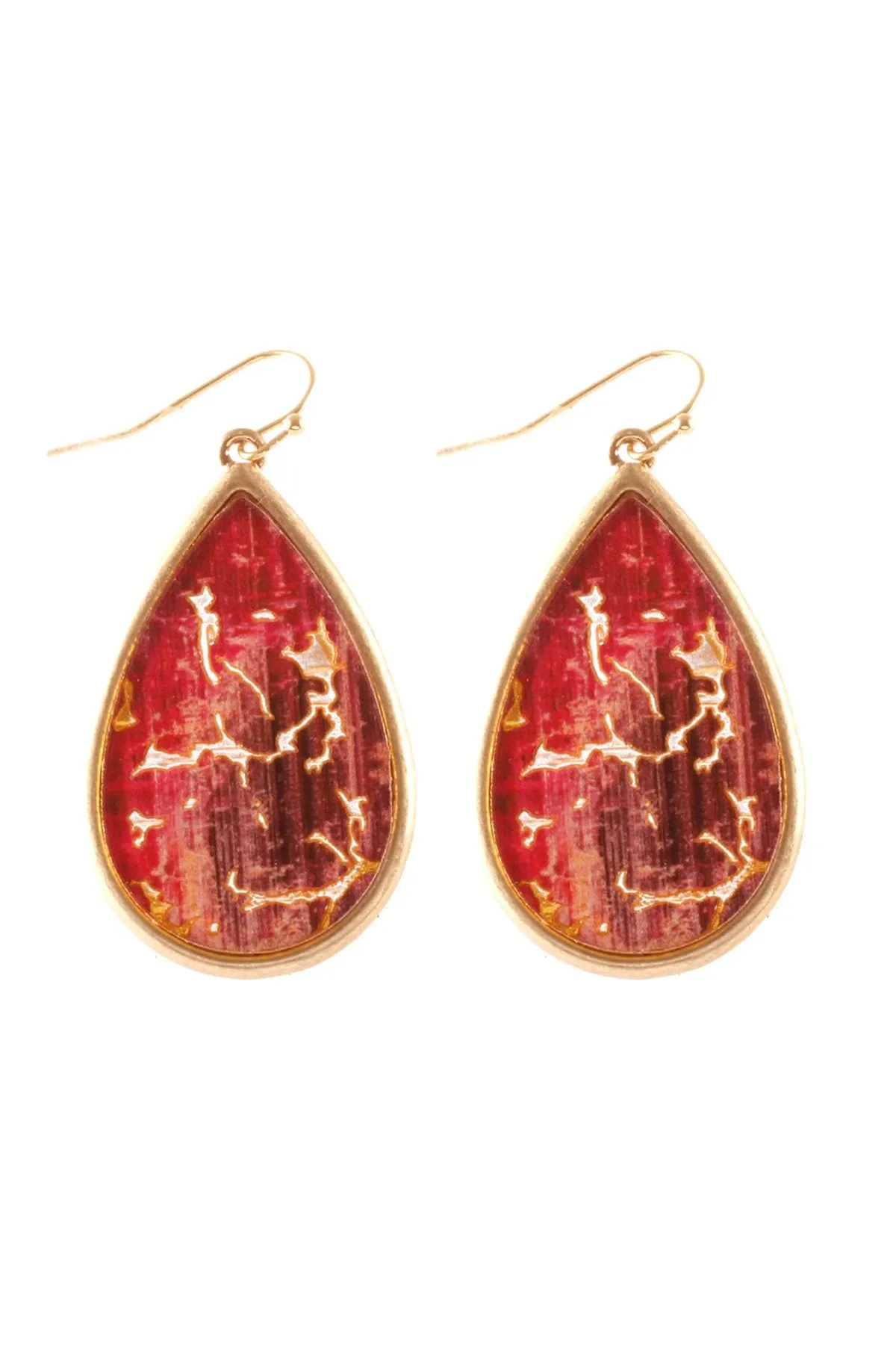 Ce3379 - Semiwood Flake Hook Teardrop Earrings