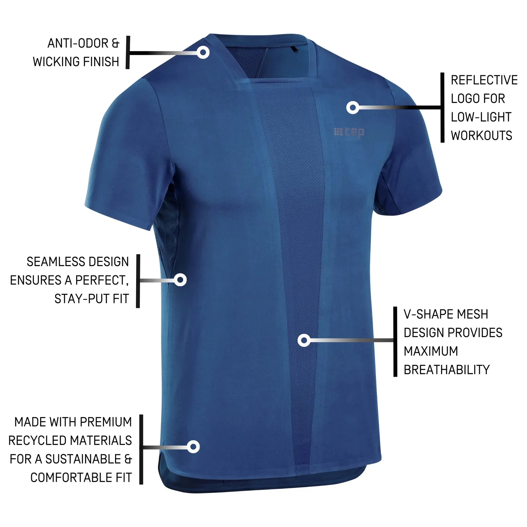 CEP | Run Shirt 4.0 Short Sleeve | Men's | Royal Blue