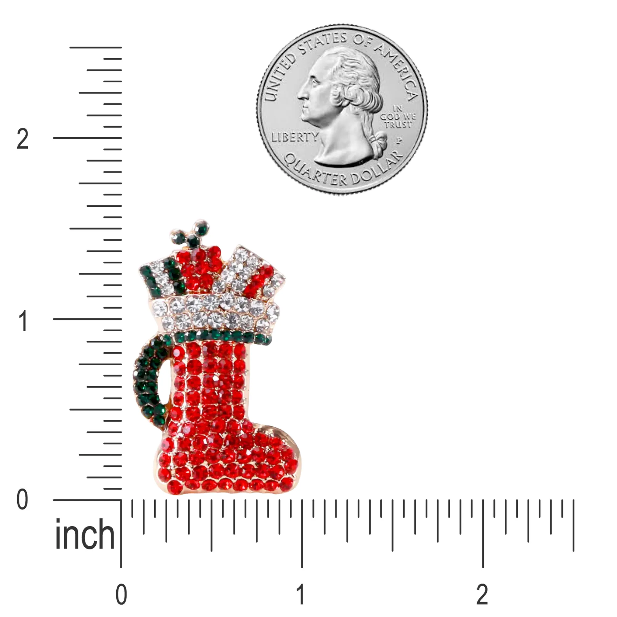 Christmas Jewelry Crystal Rhinestone Gift Socks Charm Brooch Pin BH233 Multi