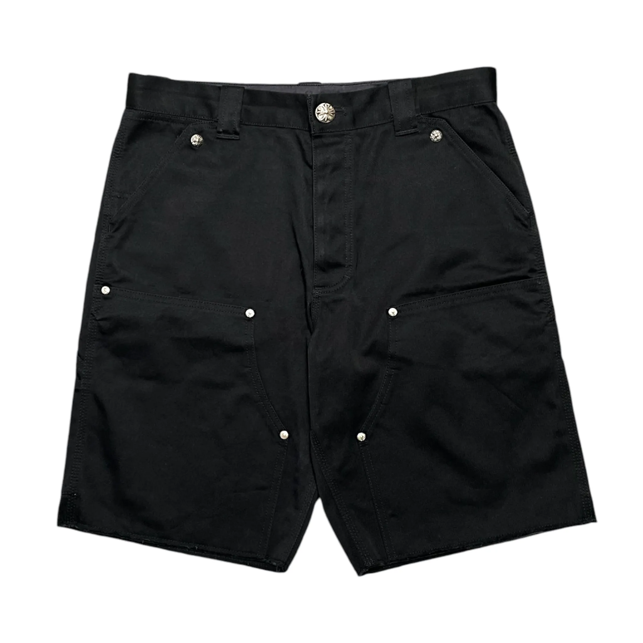 Chrome Hearts Double Knee Carpenter Shorts Black Pre-Owned