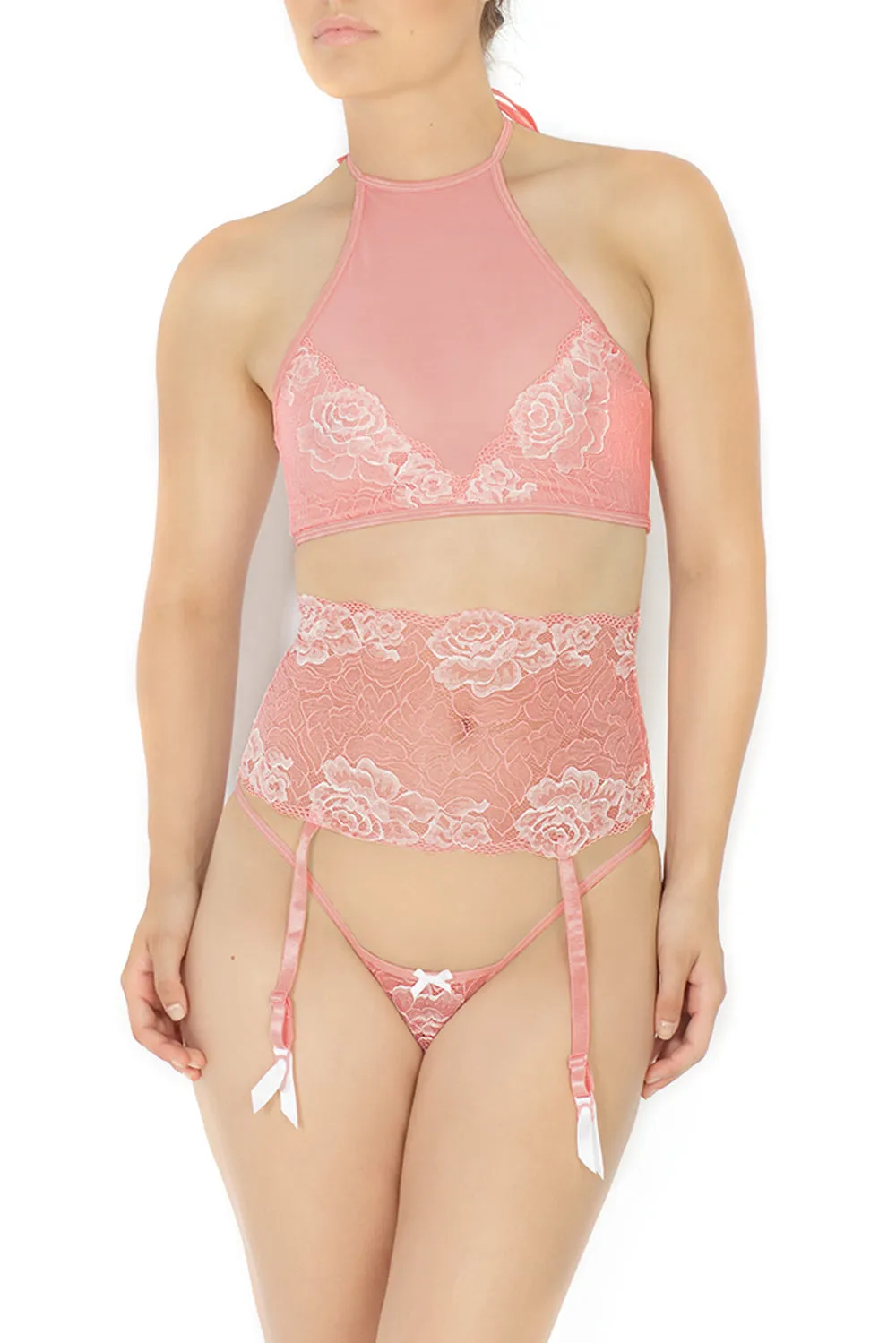 Coquette - Bra, Garter Belt & G-String