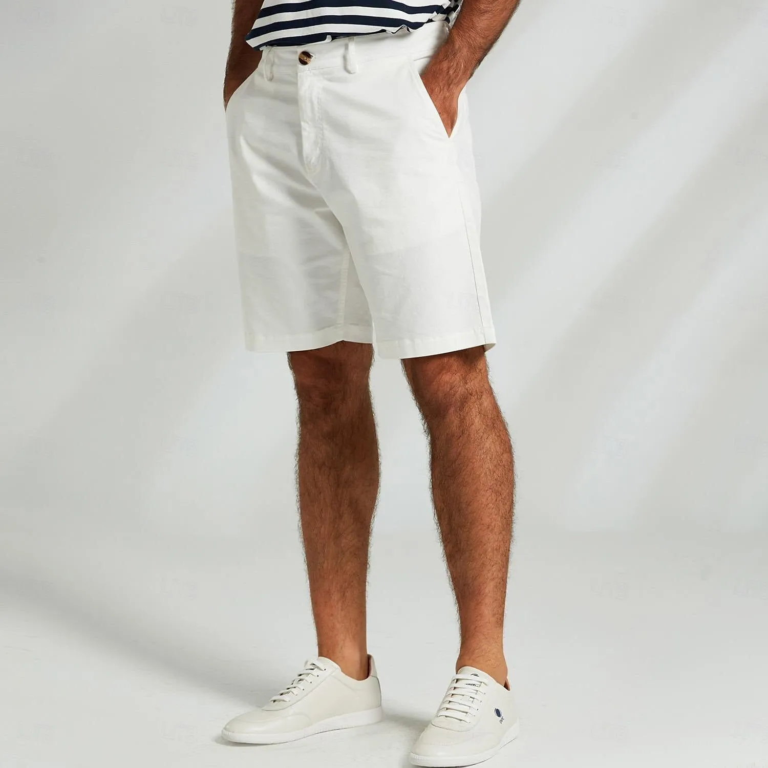 Cotton Side Pockets Knee Length Casual Shorts