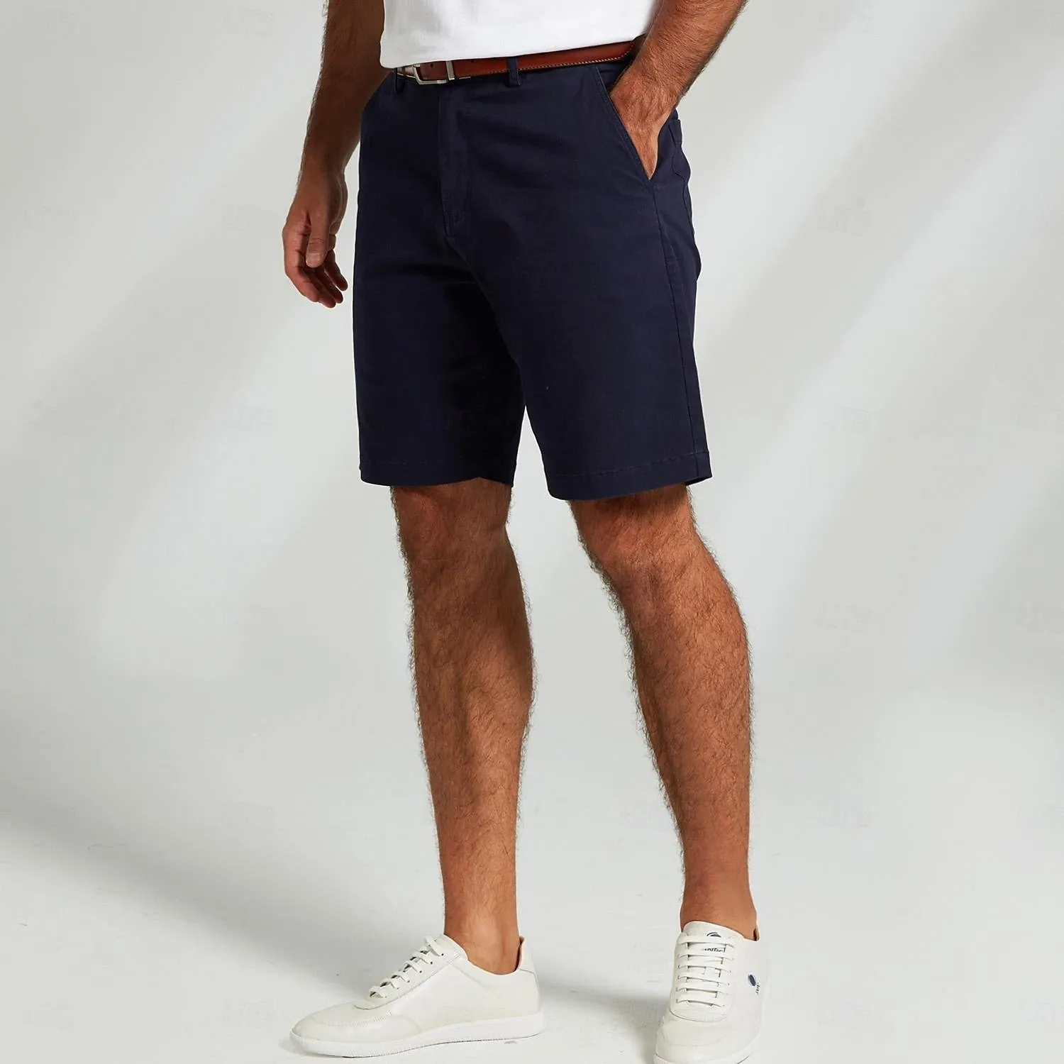 Cotton Side Pockets Knee Length Casual Shorts