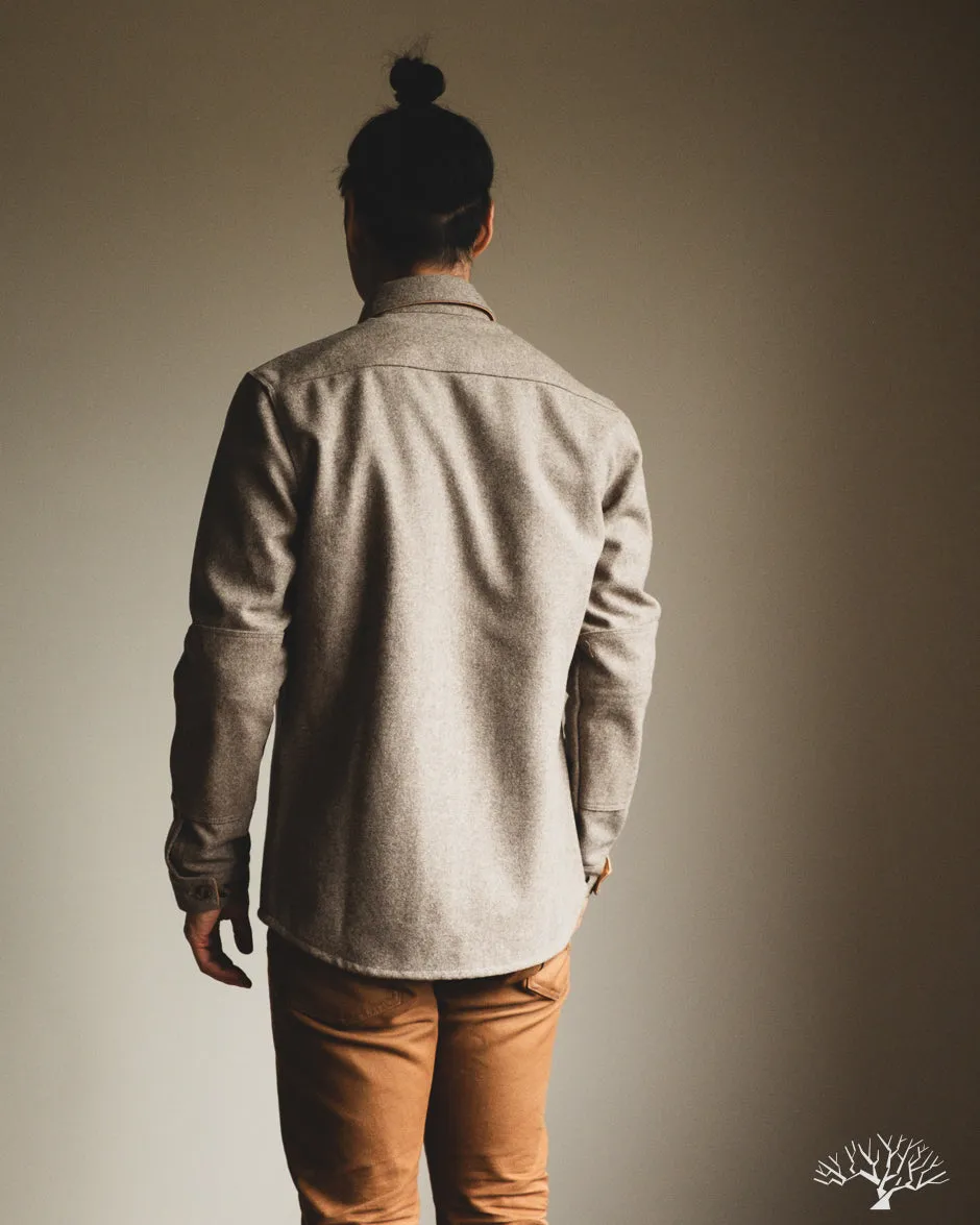 Crissman Overshirt - Oatmeal Melton Wool