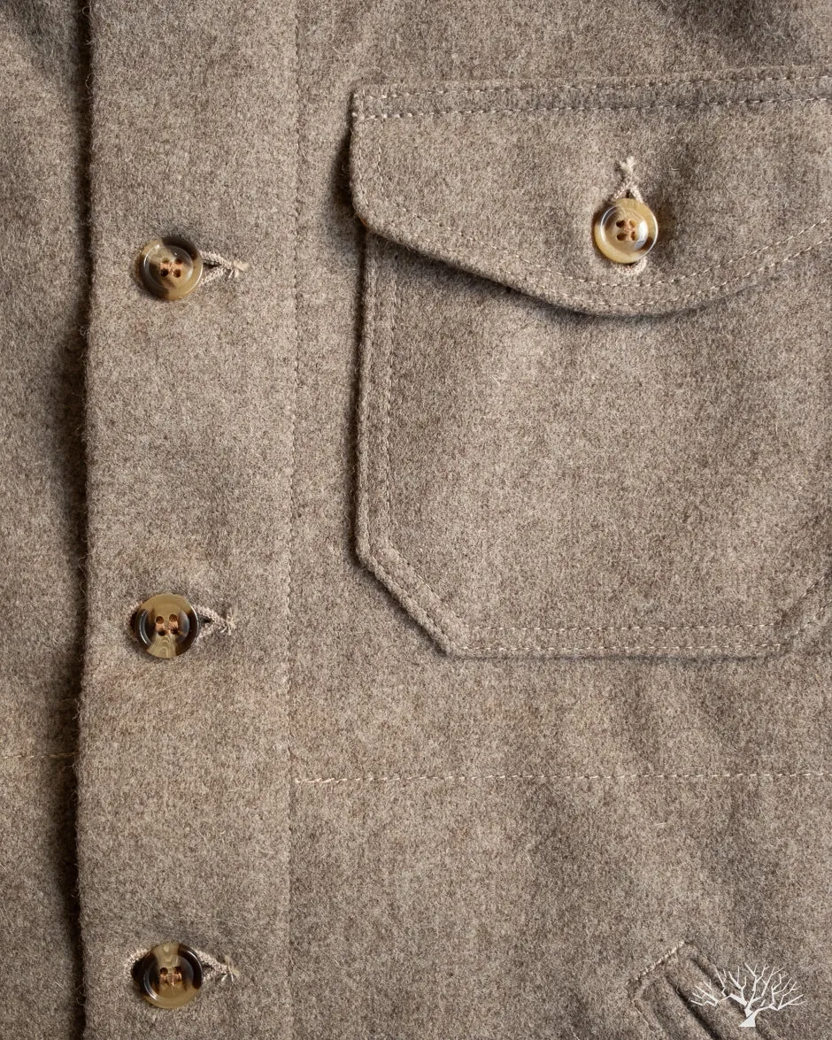 Crissman Overshirt - Oatmeal Melton Wool