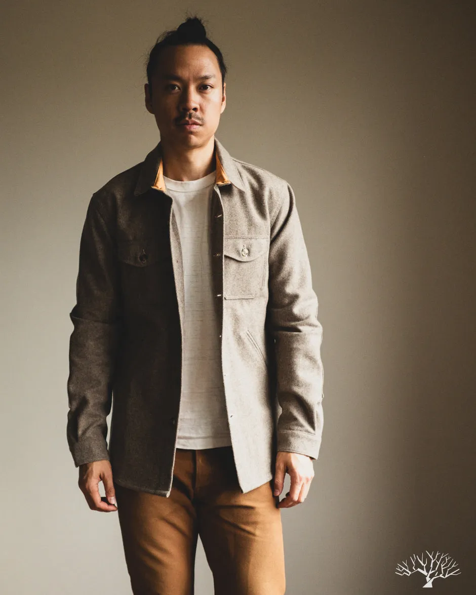Crissman Overshirt - Oatmeal Melton Wool