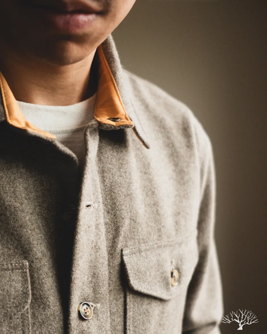 Crissman Overshirt - Oatmeal Melton Wool