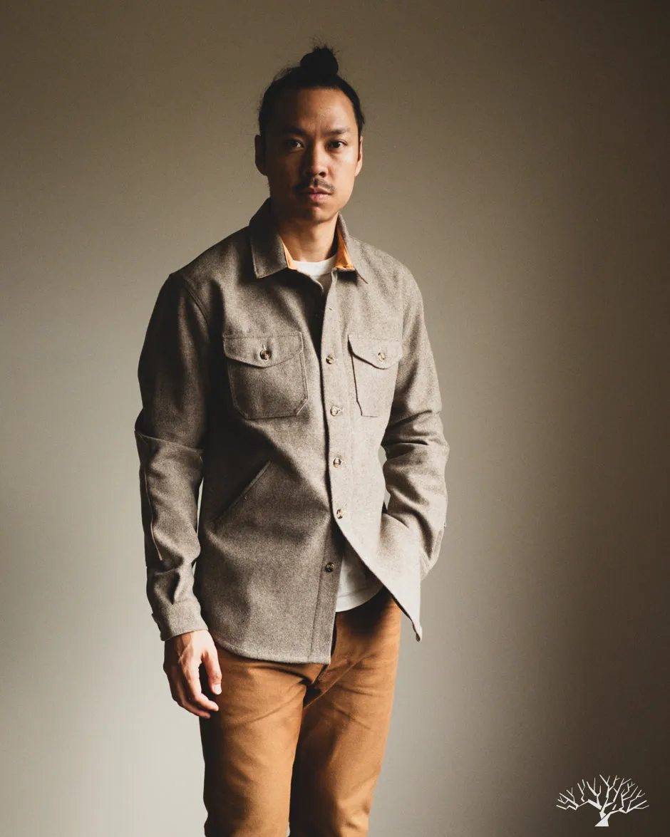 Crissman Overshirt - Oatmeal Melton Wool