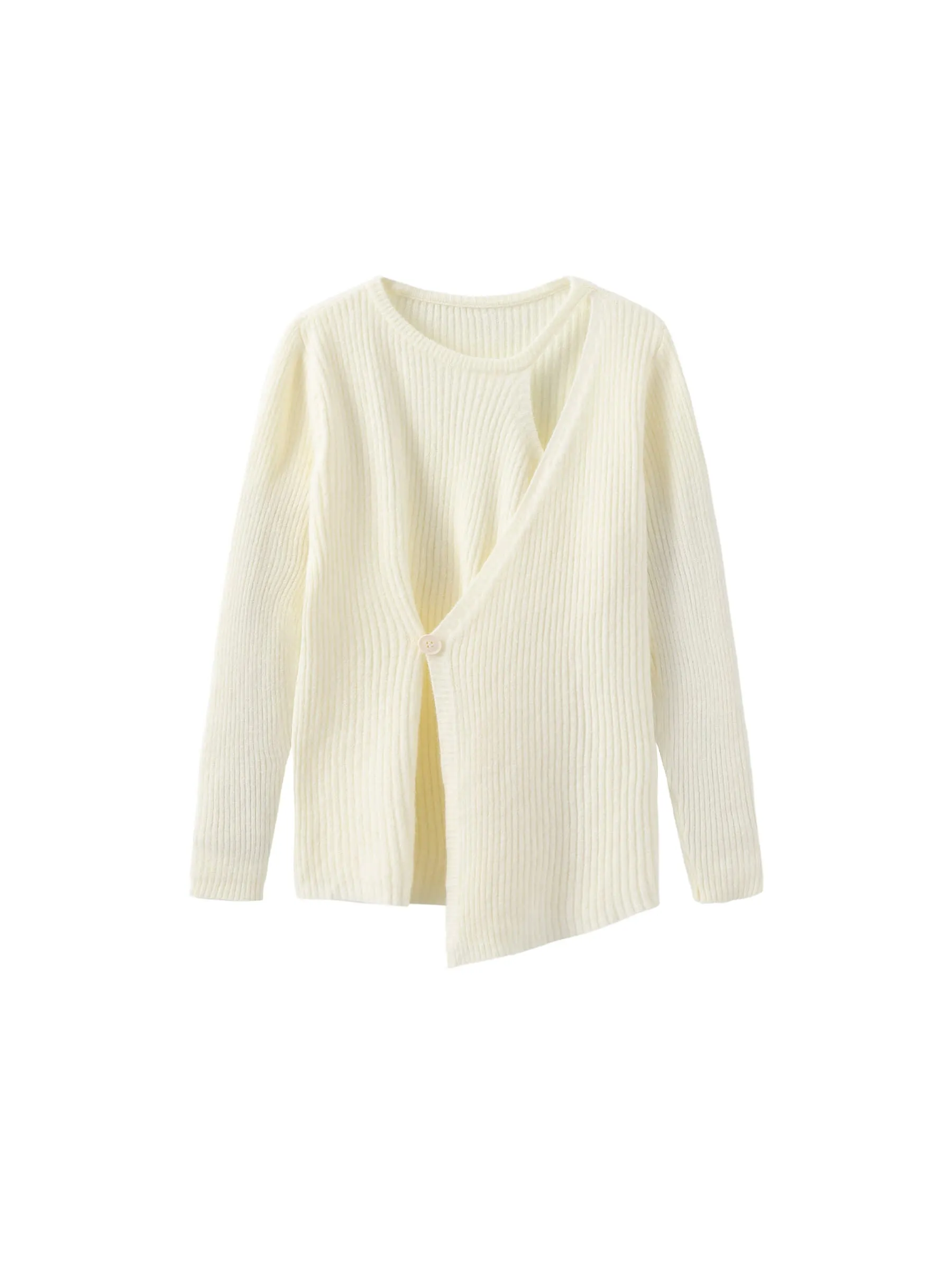 Crossover Ribbed Knit Jumper
