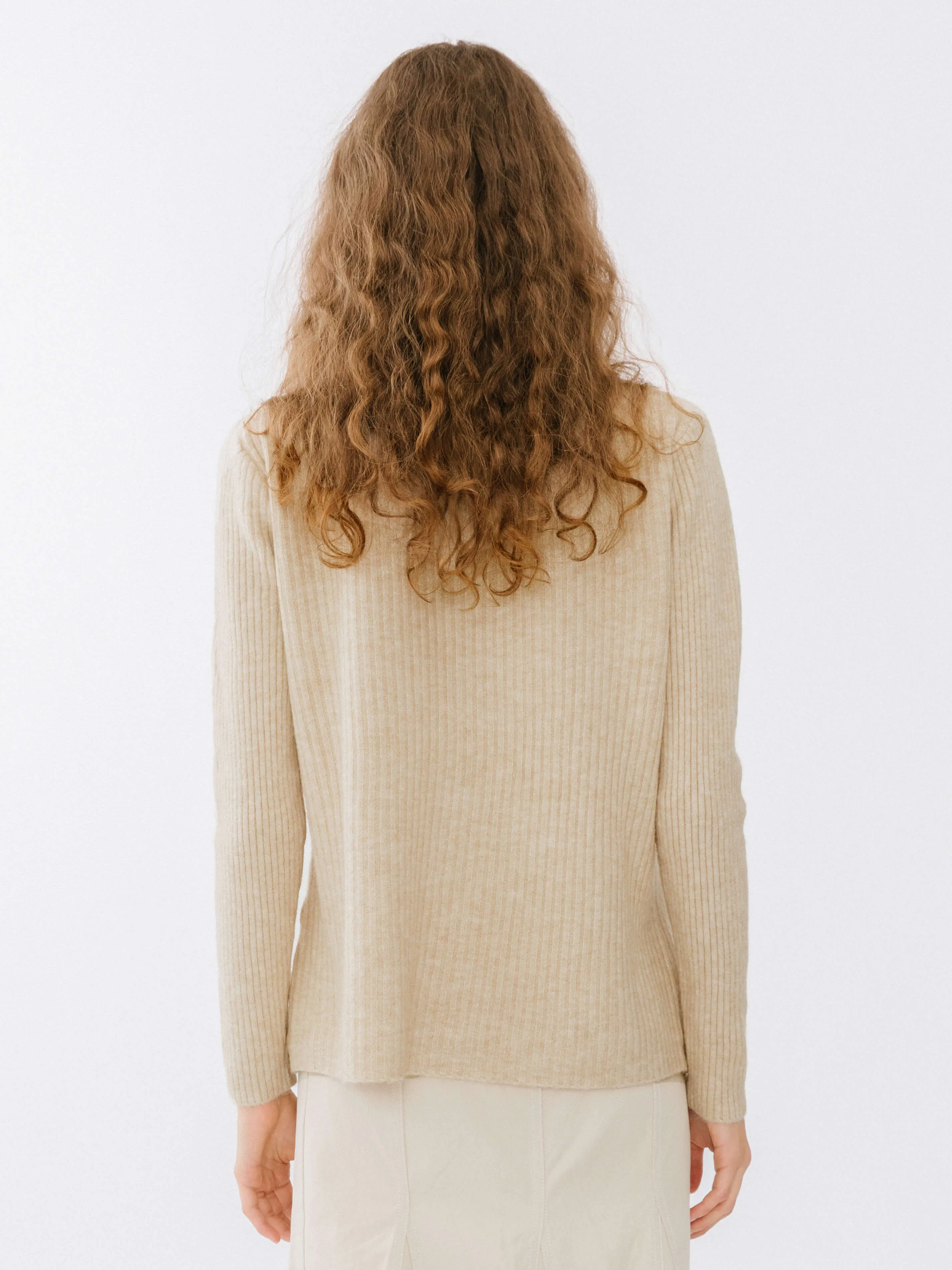 Crossover Ribbed Knit Jumper
