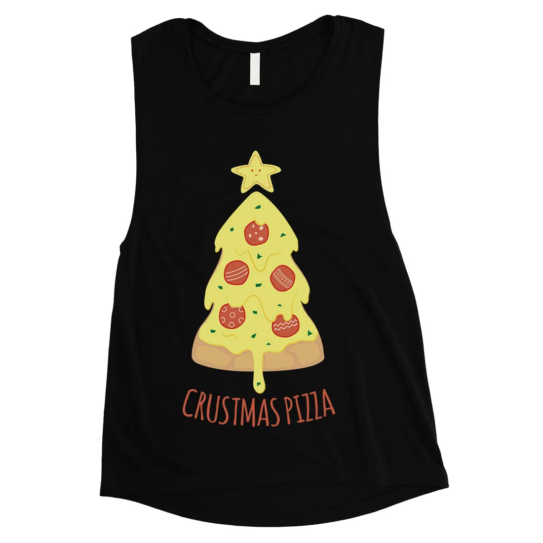Crustmas Pizza Womens Muscle Shirt