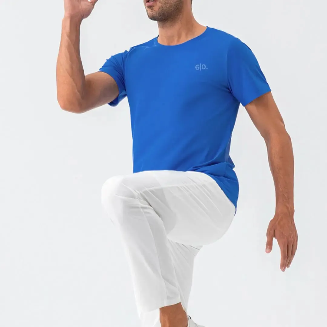 Dark green quick dry material short sleeve t-shirts for men