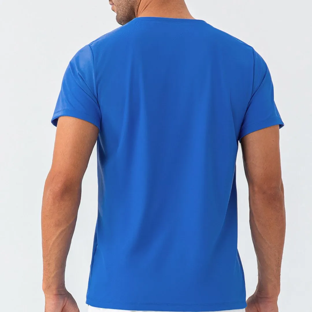 Dark green quick dry material short sleeve t-shirts for men
