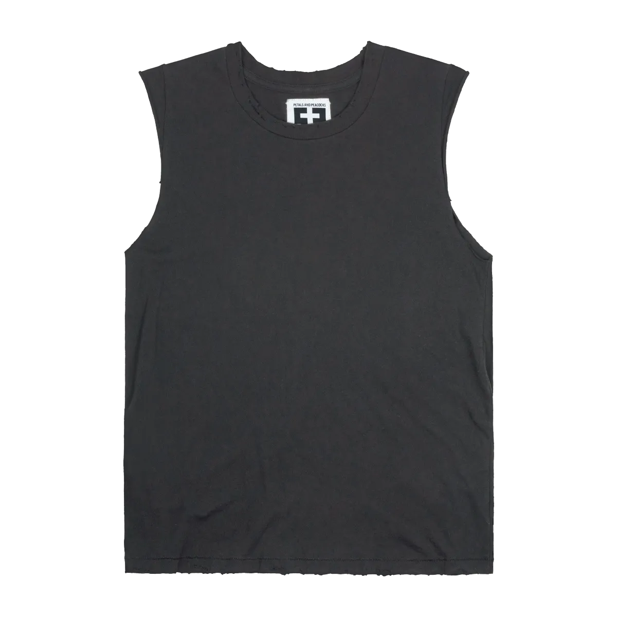 Destroyed Tank Top in Charcoal