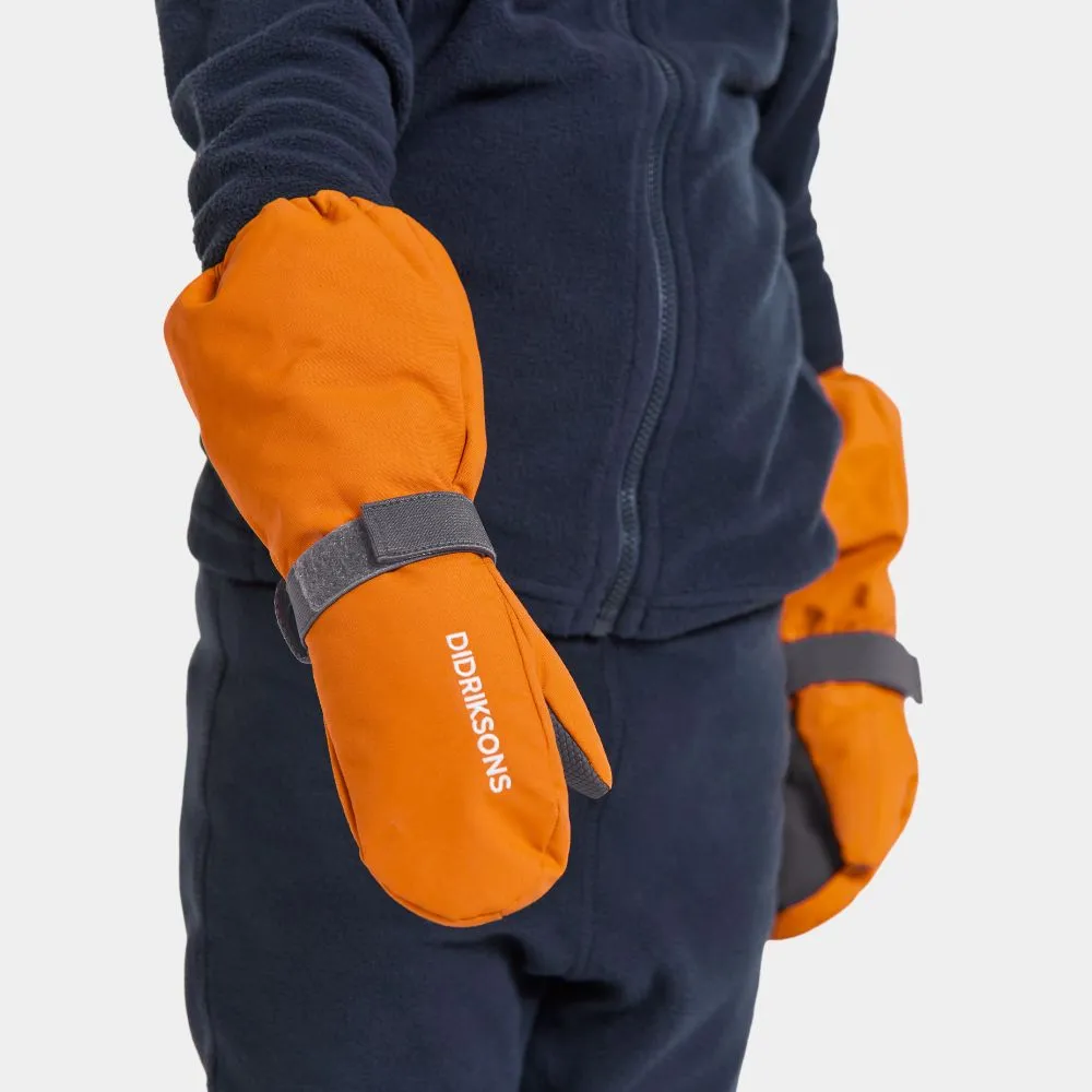 Didriksons Biggles Kids Ski Mittens - Orange Jam