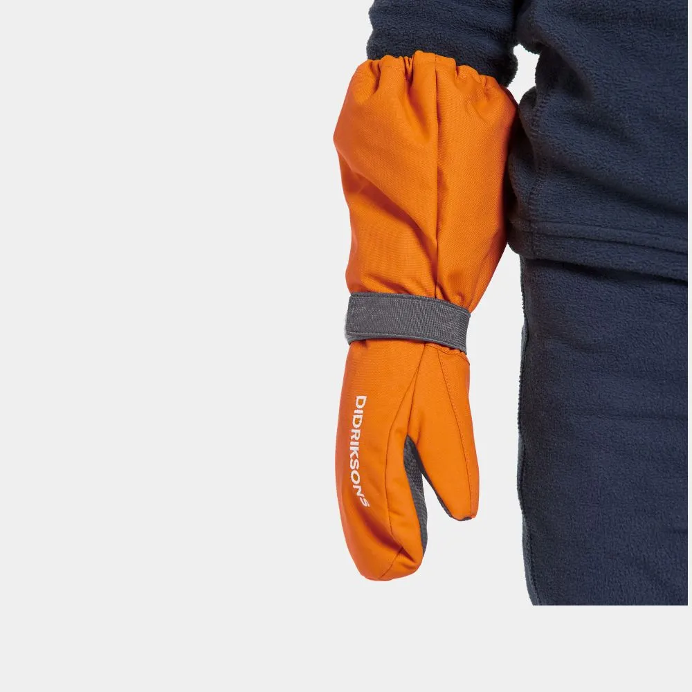 Didriksons Biggles Kids Ski Mittens - Orange Jam