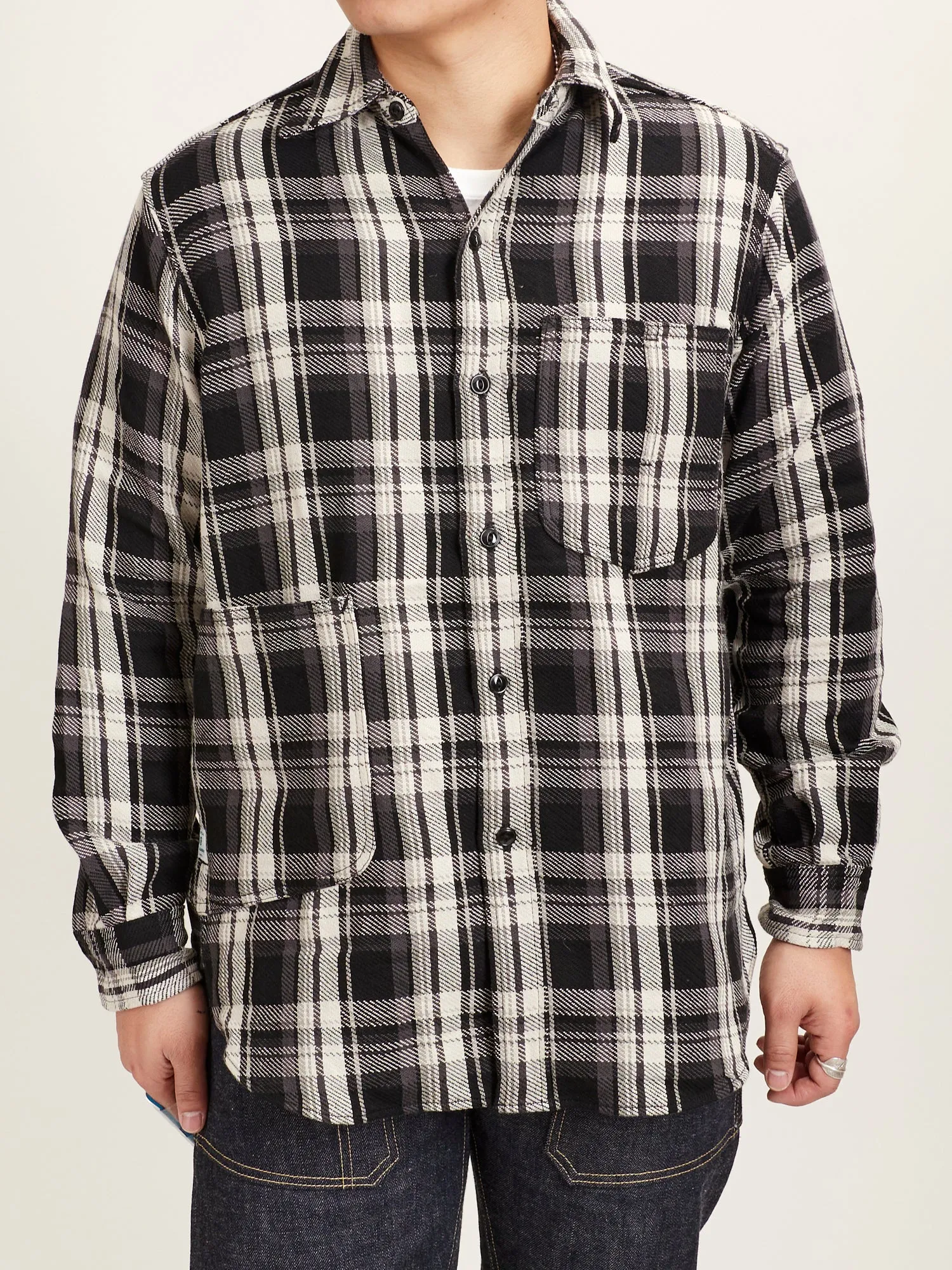 Diggin Shirt in Black Twill Check