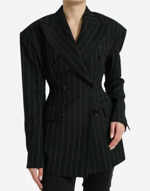 Double-Breasted Blazer With Stripes