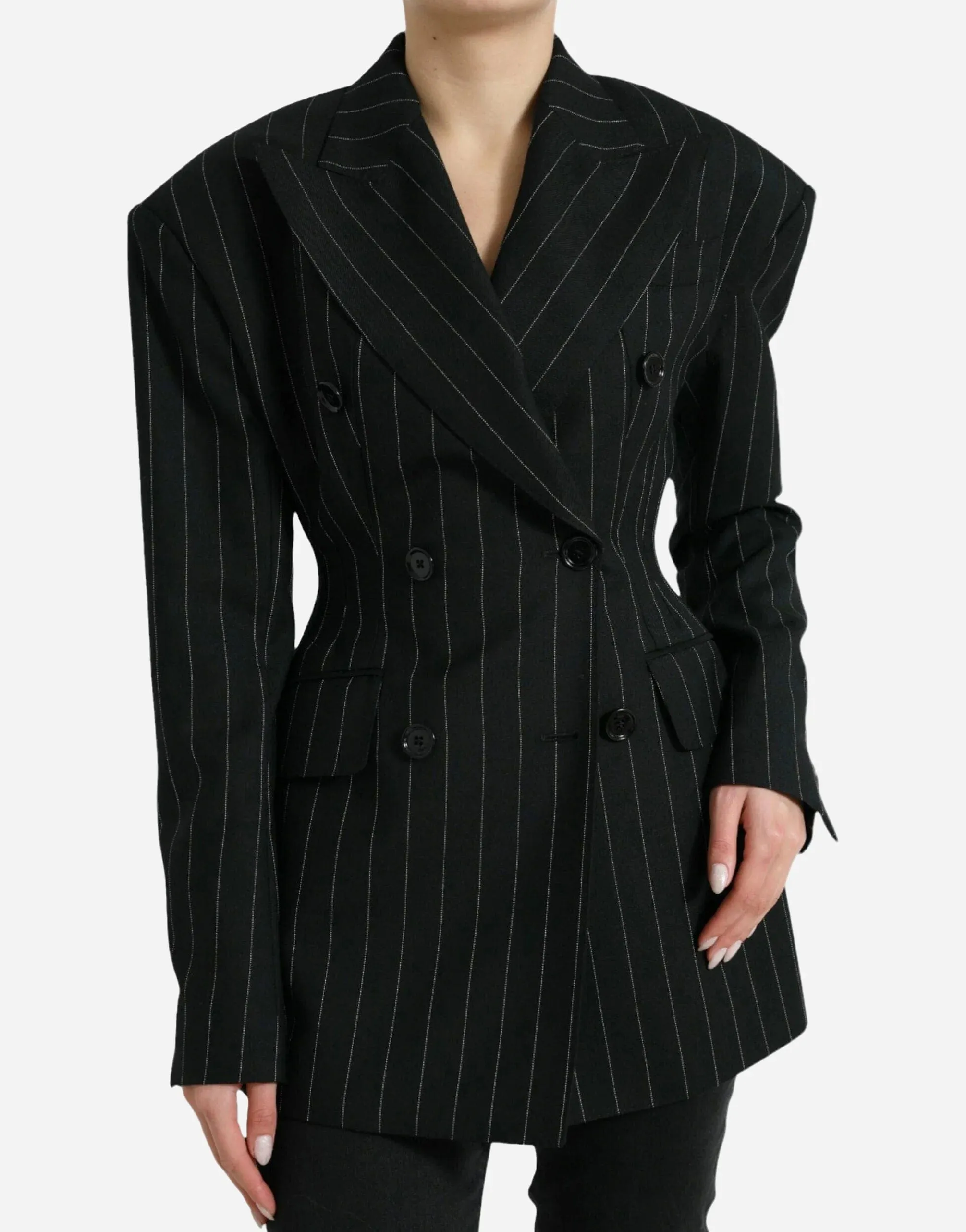 Double-Breasted Blazer With Stripes